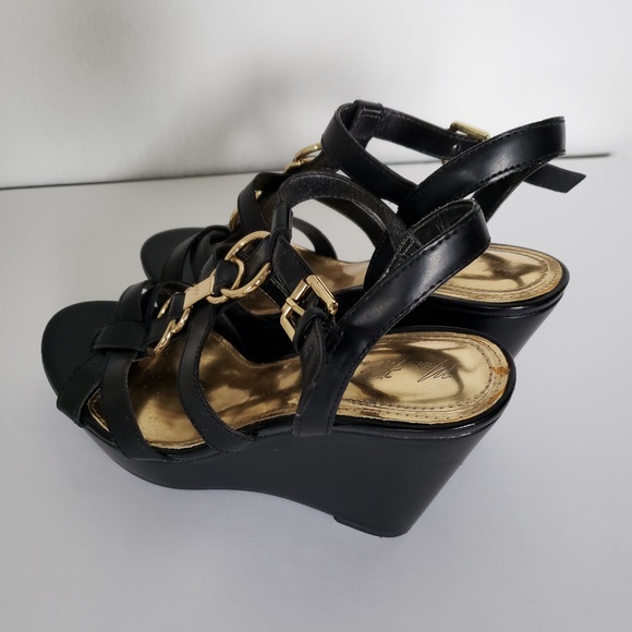 Marc Fisher Genre Blk/ Multi Womens Ankle Strap 7M - Picture 2 of 3